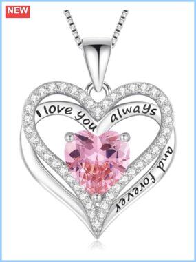 S925 Sterling Silver Heart Necklace I Love You Always Pendant